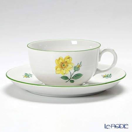 アウガルテン（AUGARTEN） ウィンナーフラワー（5089K） 野バラ イエロー ティーカップ＆ソーサー（S） 200ml（001）