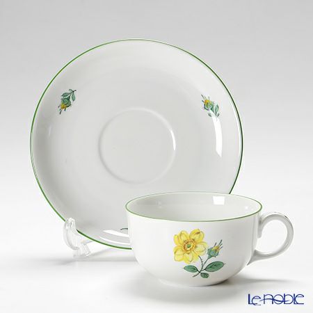 アウガルテン（AUGARTEN） ウィンナーフラワー（5089K） 野バラ イエロー ティーカップ＆ソーサー（S） 200ml（001）