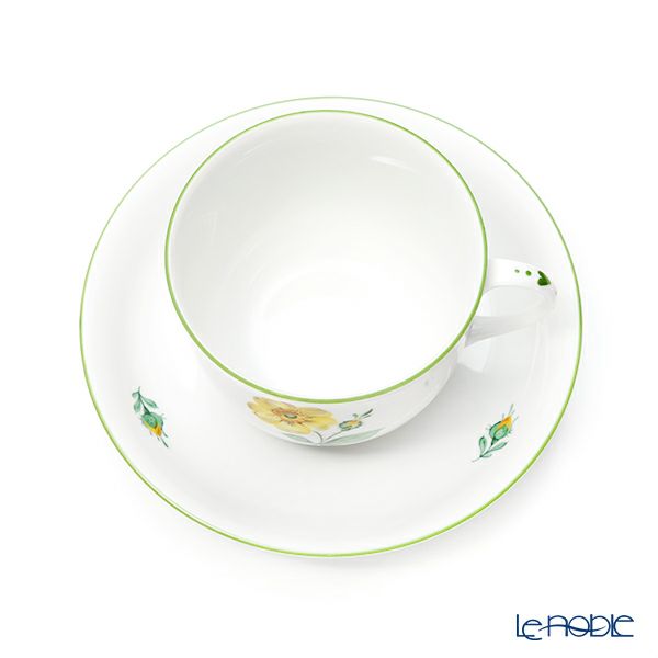 アウガルテン（AUGARTEN） ウィンナーフラワー （5089K） 野バラ イエロー コーヒーカップ＆ソーサー 200ml（001シューベルトシェイプ）