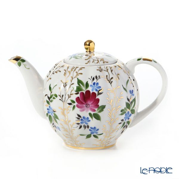 ロシア食器 インペリアル・ポーセリン ゴールデングラス ティーポット（チューリップ）