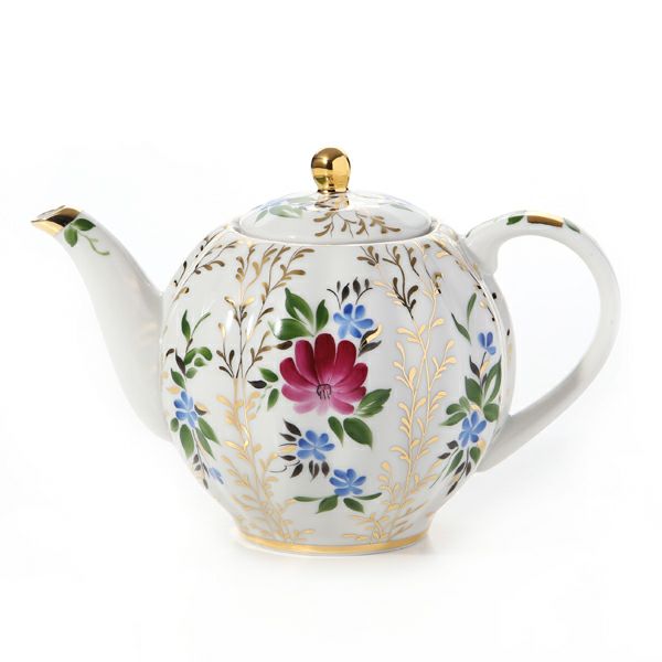 ロシア食器 インペリアル・ポーセリン ゴールデングラス ティーポット（チューリップ）