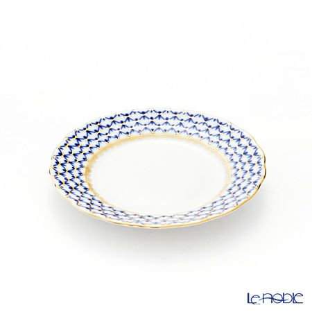 ロシア食器 インペリアル・ポーセリン コバルトネット プレート 15cm