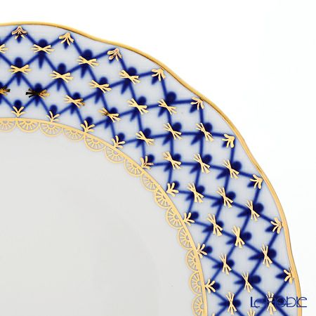 ロシア食器 インペリアル・ポーセリン コバルトネット プレート 15cm