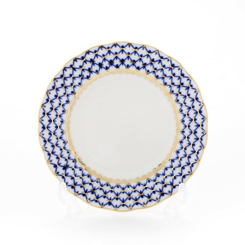 ロシア食器 インペリアル・ポーセリン コバルトネット プレート 15cm
