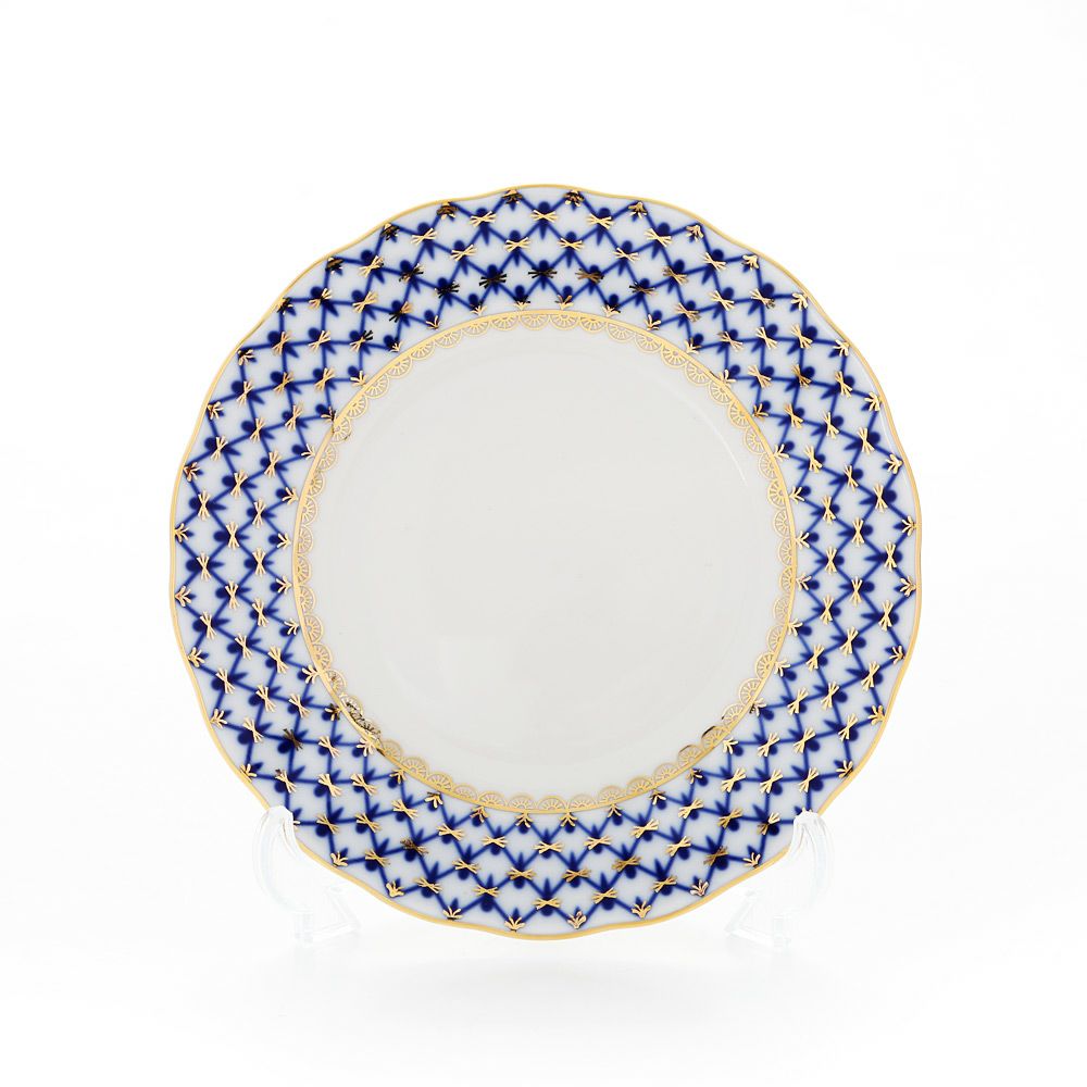 ロシア食器 インペリアル・ポーセリン コバルトネット プレート 15cm