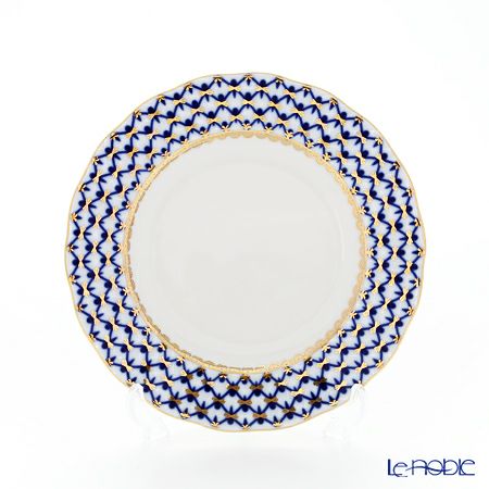 ロシア食器 インペリアル・ポーセリン コバルトネット プレート 18cm