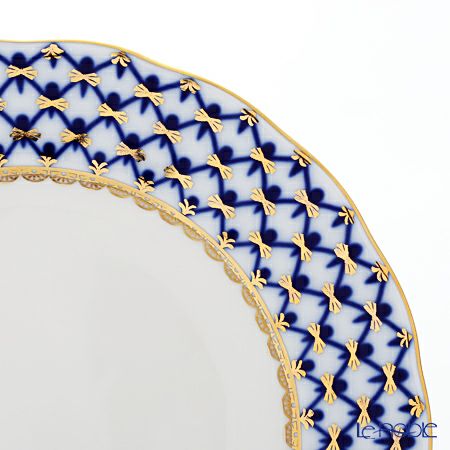 ロシア食器 インペリアル・ポーセリン コバルトネット プレート 18cm