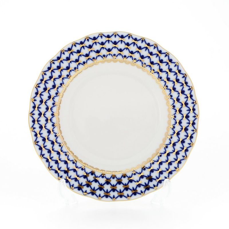 ロシア食器 インペリアル・ポーセリン コバルトネット プレート 18cm