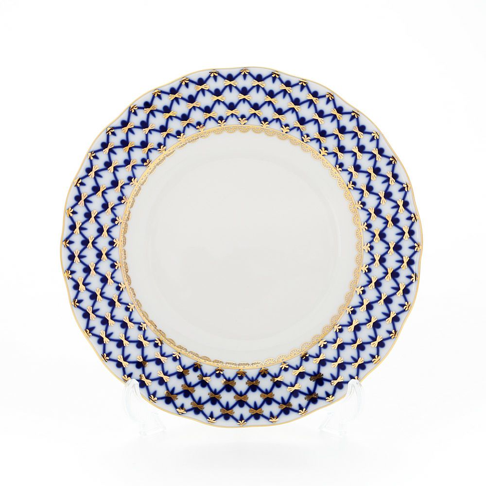 ロシア食器 インペリアル・ポーセリン コバルトネット プレート 18cm
