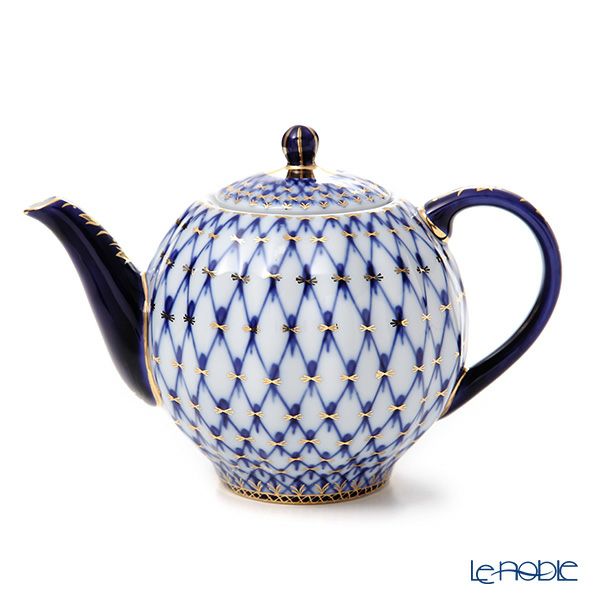ロシア食器 インペリアル・ポーセリン コバルトネット ティーポット 600ml
