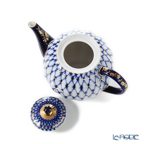 ロシア食器 インペリアル・ポーセリン コバルトネット ティーポット 600ml