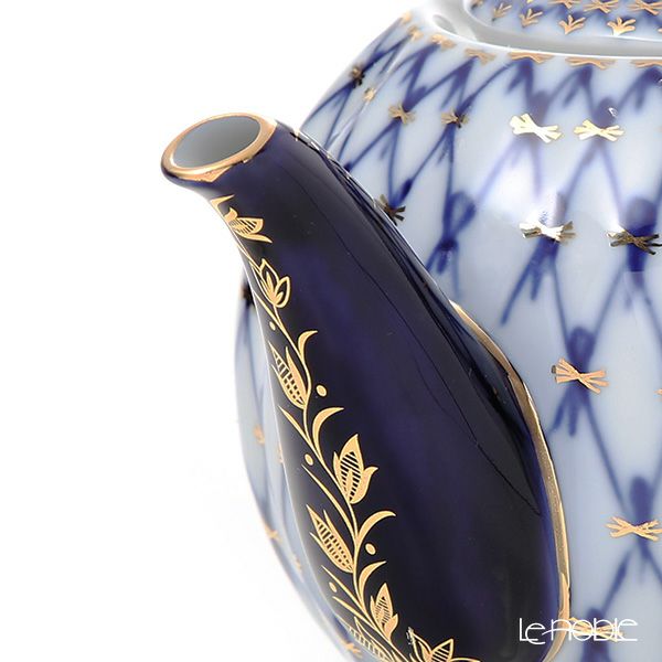 ロシア食器 インペリアル・ポーセリン コバルトネット ティーポット 600ml