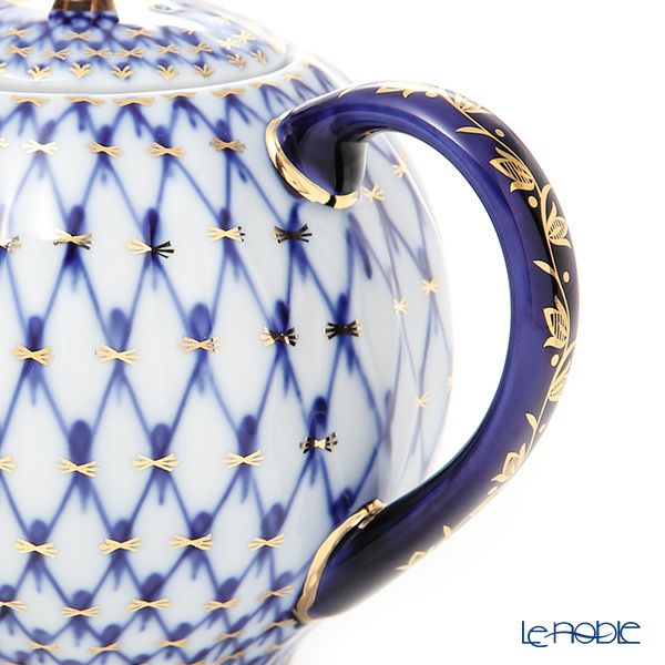 ロシア食器 インペリアル・ポーセリン コバルトネット ティーポット 600ml