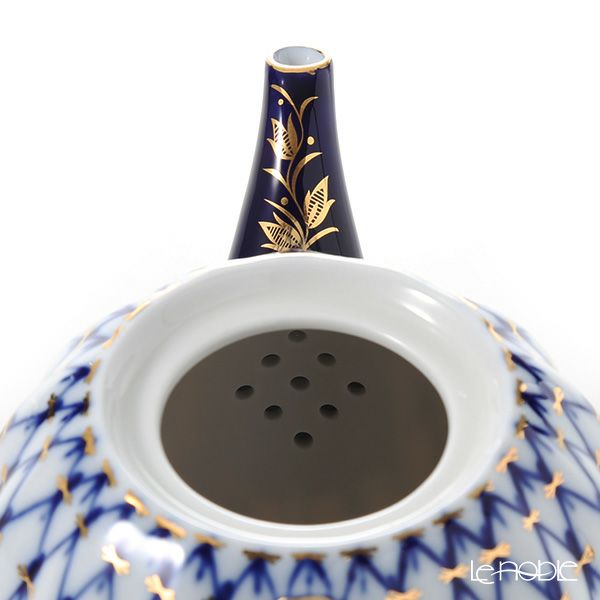 ロシア食器 インペリアル・ポーセリン コバルトネット ティーポット 600ml