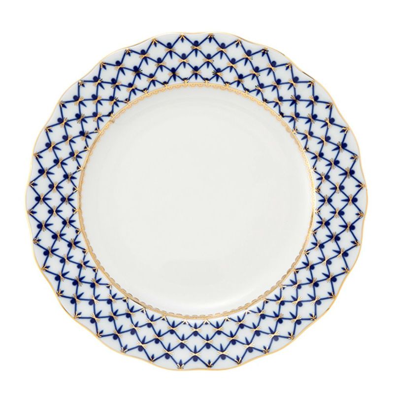 ロシア食器 インペリアル・ポーセリン コバルトネット プレート 27cm チューリップ