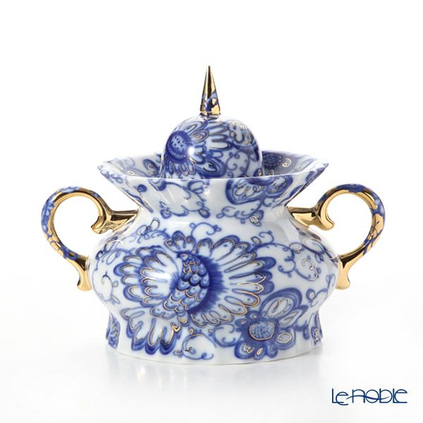 ロシア食器 インペリアル・ポーセリン シンギングガーデン シュガーポット（マーキー）600ml