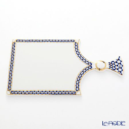 ロシア食器 インペリアル・ポーセリン コバルトネット チーズボード 33.5cm