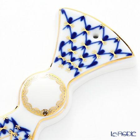 ロシア食器 インペリアル・ポーセリン コバルトネット チーズボード 33.5cm