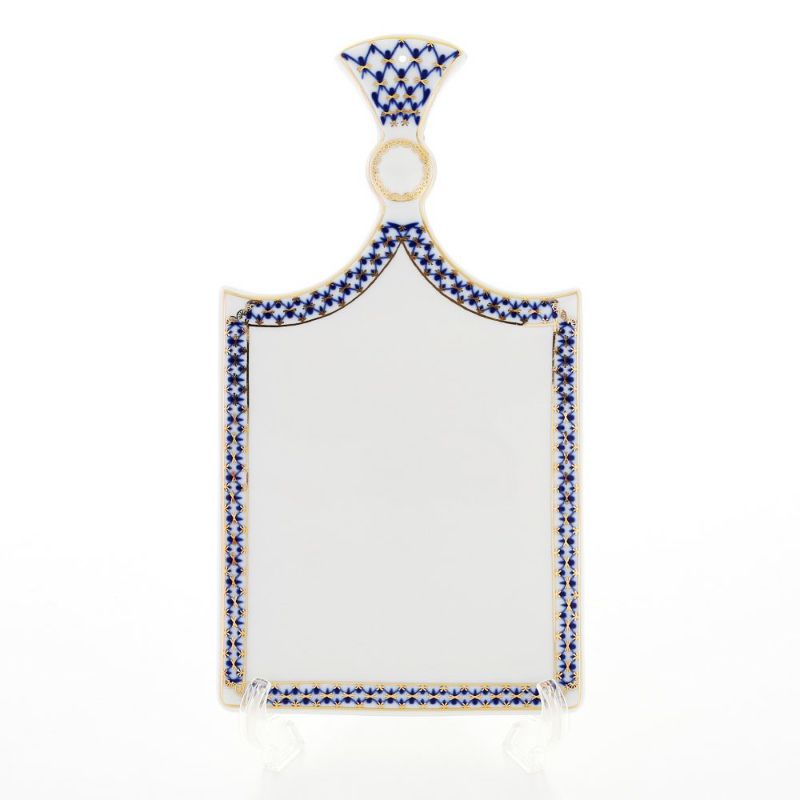 ロシア食器 インペリアル・ポーセリン コバルトネット チーズボード 33.5cm