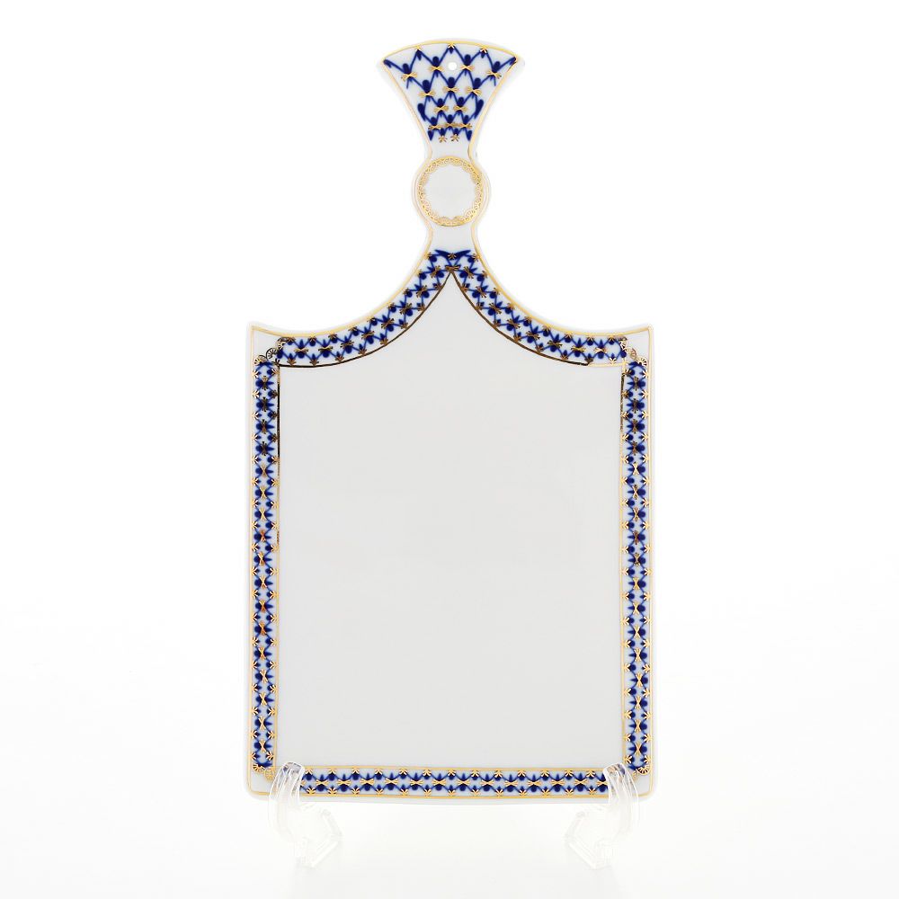 ロシア食器 インペリアル・ポーセリン コバルトネット チーズボード 33.5cm