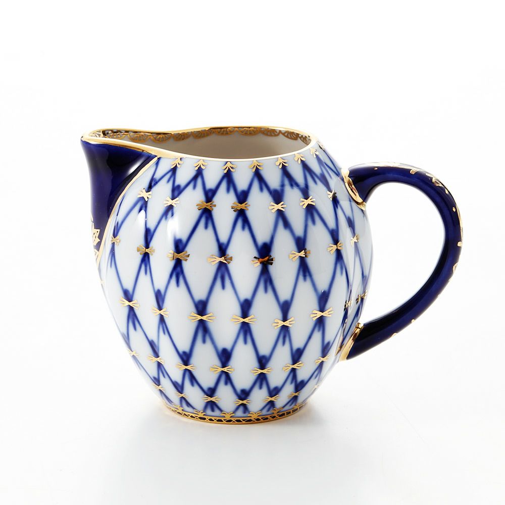 ロシア食器 インペリアル・ポーセリン コバルトネット クリーマー 200ml