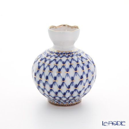 ロシア食器 インペリアル・ポーセリン コバルトネット ベース 12cm