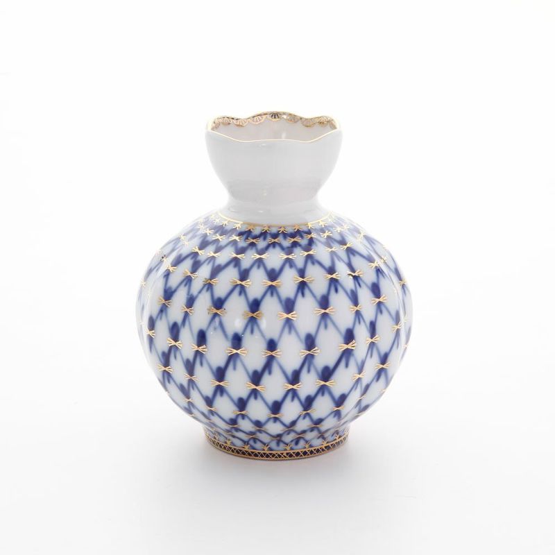 ロシア食器 インペリアル・ポーセリン コバルトネット ベース 12cm