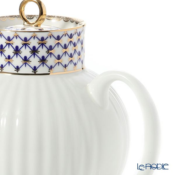 ロシア食器 インペリアル・ポーセリン コバルトネット ティーポット（ウエイブ） 800ml