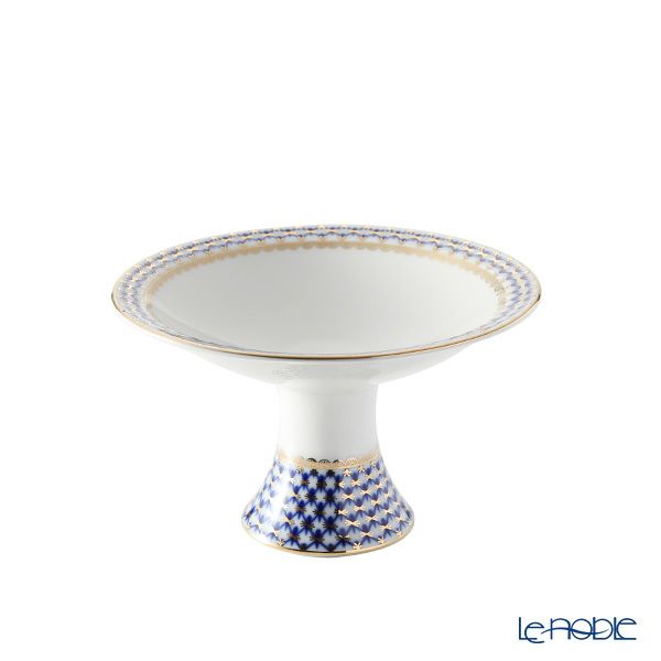 ロシア食器 インペリアル・ポーセリン コバルトネット 足付きボウル 11.2cm