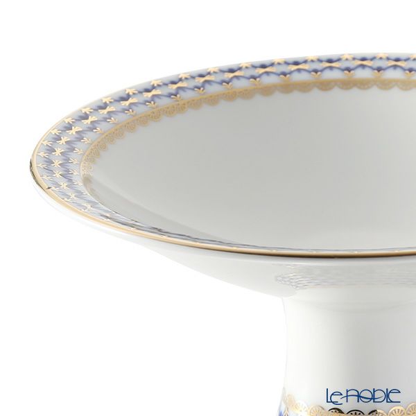 ロシア食器 インペリアル・ポーセリン コバルトネット 足付きボウル 11.2cm