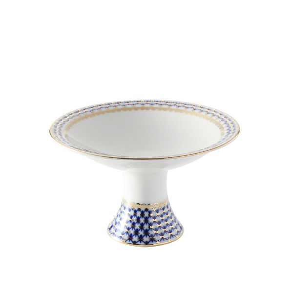 ロシア食器 インペリアル・ポーセリン コバルトネット 足付きボウル 11.2cm