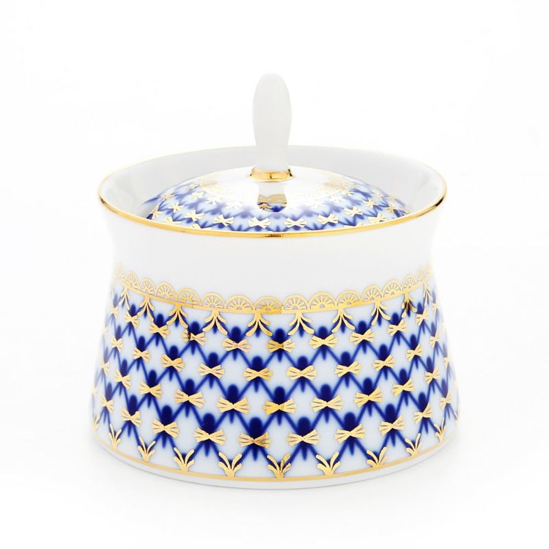 ロシア食器 インペリアル・ポーセリン コバルトネット ボックス（ユース） 200ml