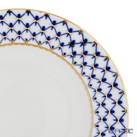 ロシア食器 インペリアル・ポーセリン コバルトネット スーププレート 22cm