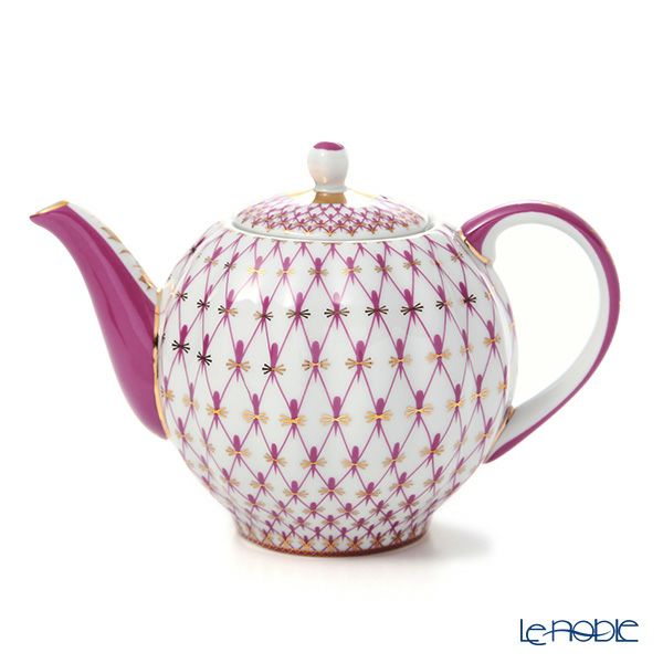 ロシア食器 インペリアル・ポーセリン ブルース（ピンクネット） ティーポット 600ml