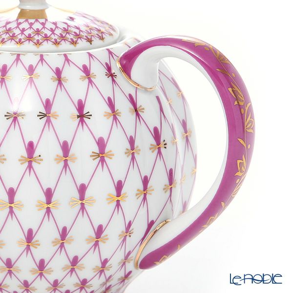 ロシア食器 インペリアル・ポーセリン ブルース（ピンクネット） ティーポット 600ml