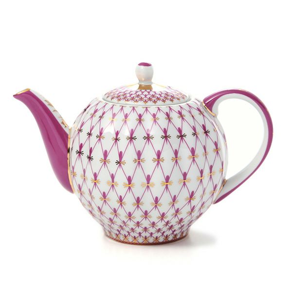 ロシア食器 インペリアル・ポーセリン ブルース（ピンクネット） ティーポット 600ml