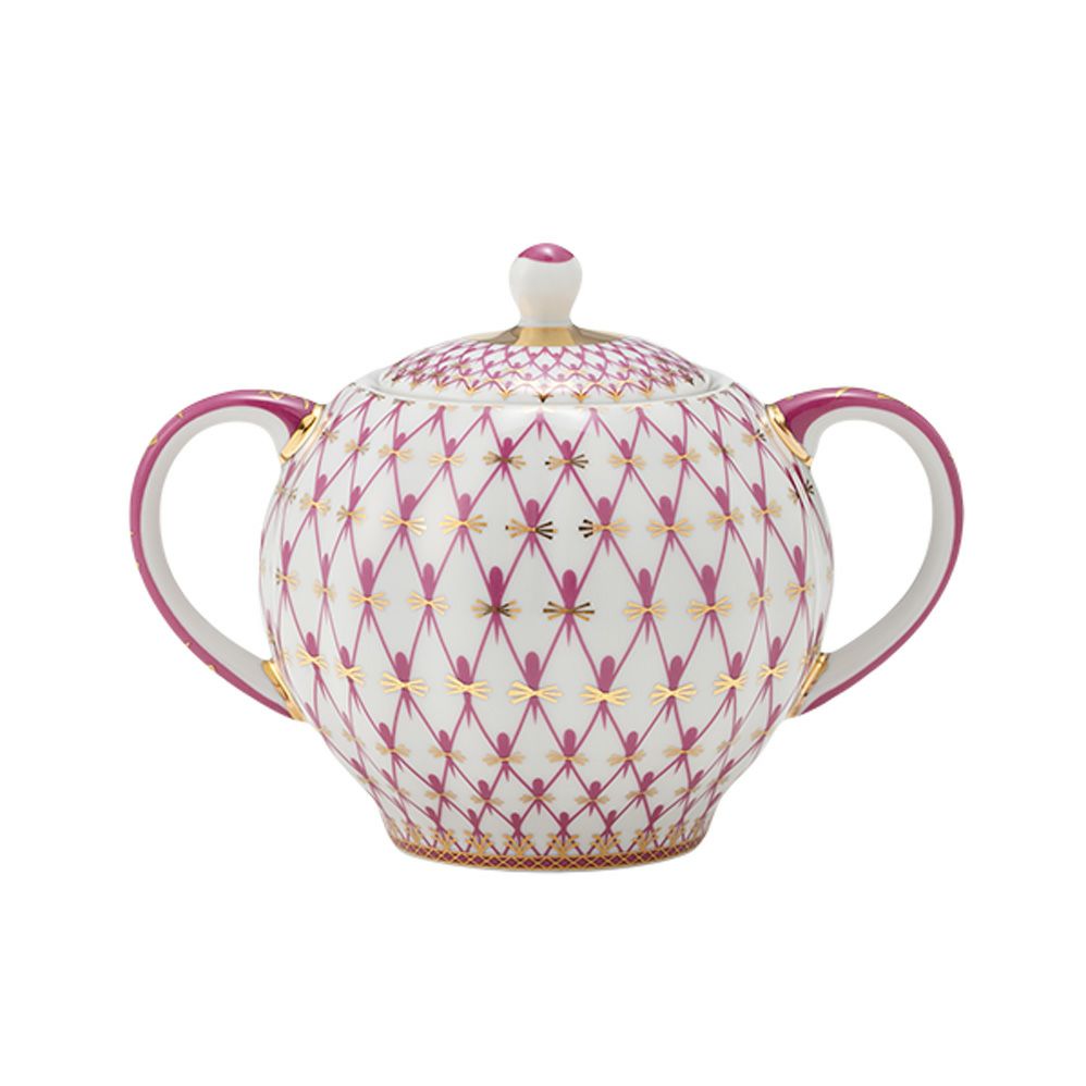 ロシア食器 インペリアル・ポーセリン ブルース（ピンクネット） シュガーポット 300ml