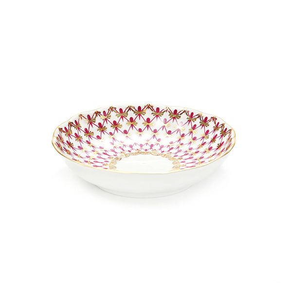 ロシア食器 インペリアル・ポーセリン ブルース（ピンクネット） ジャムディッシュ 9.5cm