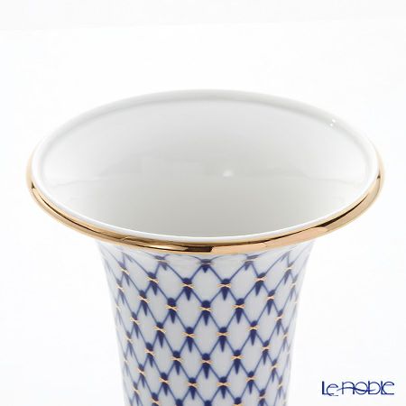 ロシア食器 インペリアル・ポーセリン コバルトネット ベース 20.3cm