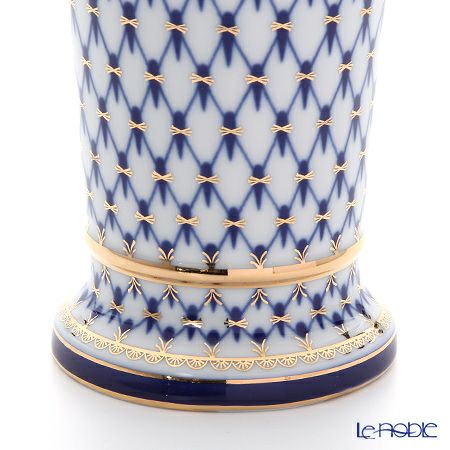 ロシア食器 インペリアル・ポーセリン コバルトネット ベース 20.3cm