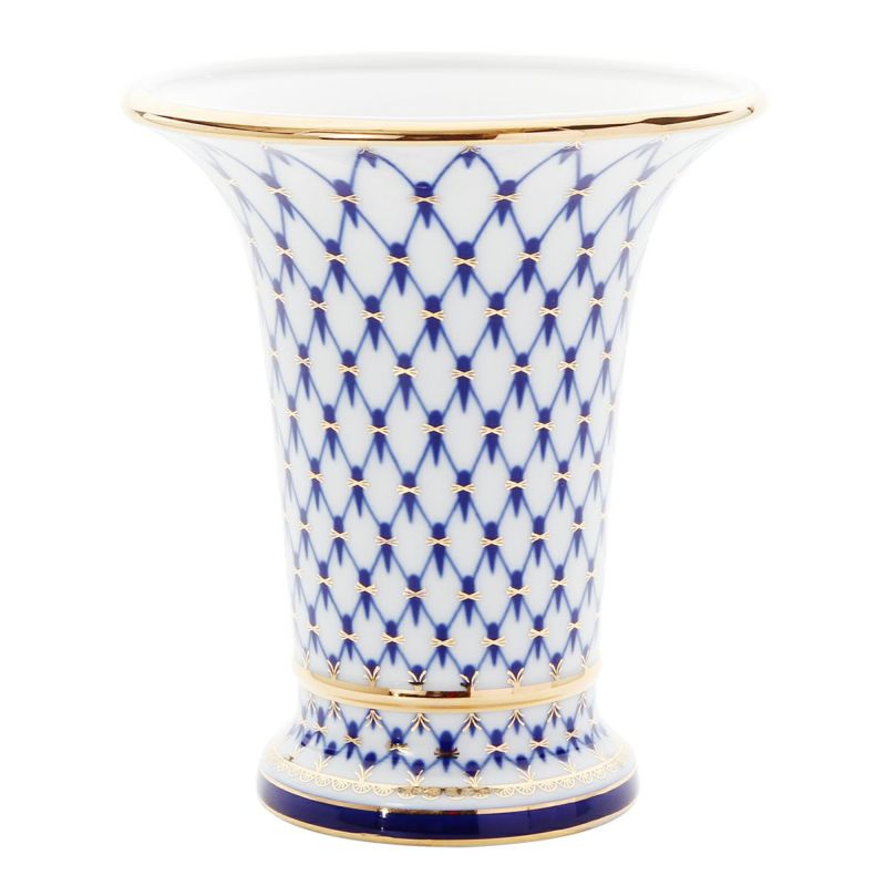 ロシア食器 インペリアル・ポーセリン コバルトネット ベース 20.3cm