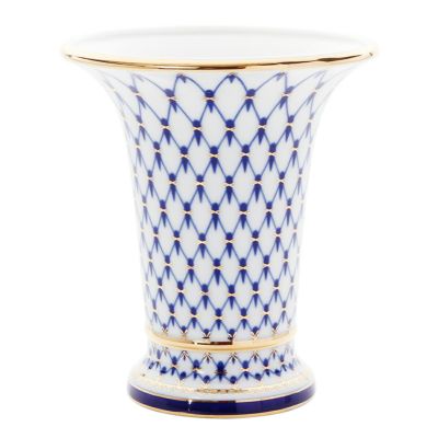 ロシア食器 インペリアル・ポーセリン コバルトネット ラウンド