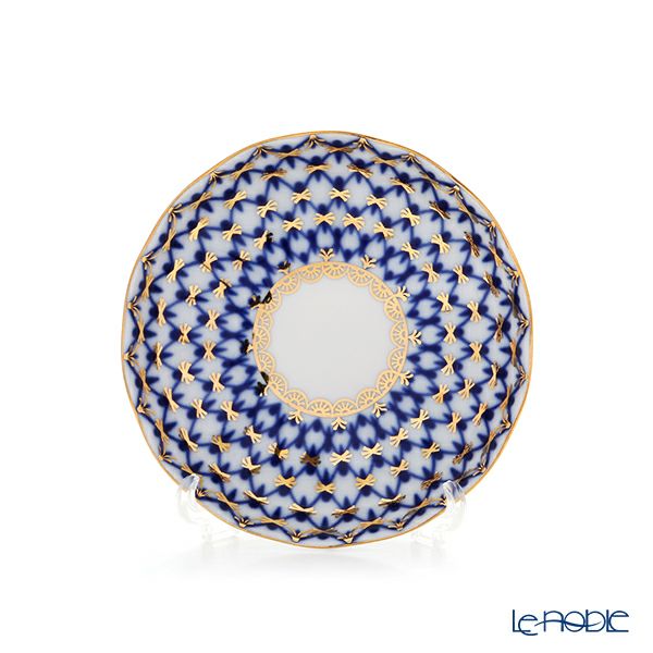 ロシア食器 インペリアル・ポーセリン コバルトネット ジャムディッシュ 9.5cm