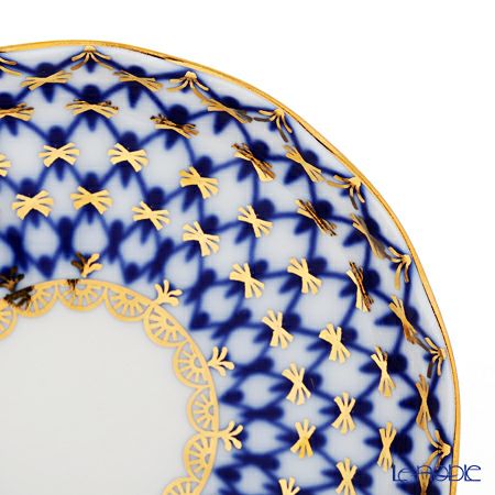 ロシア食器 インペリアル・ポーセリン コバルトネット ジャムディッシュ 9.5cm