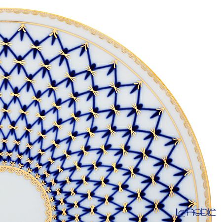 ロシア食器 インペリアル・ポーセリン コバルトネット ケーキプレート 30cm
