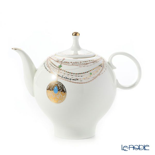 ロシア食器 インペリアル・ポーセリン ゴールデンメダリオン ティーポット（アップル）