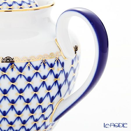 ロシア食器 インペリアル・ポーセリン コバルトネット ティーポット 800ml（スプリング）