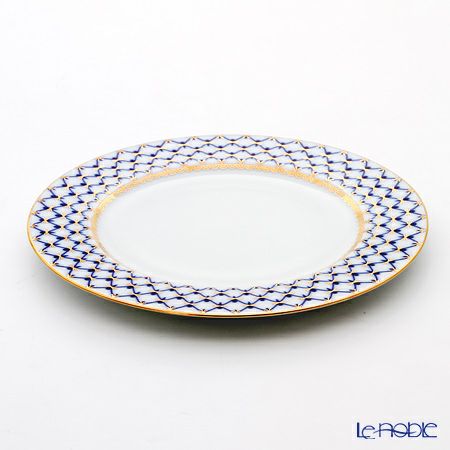 ロシア食器 インペリアル・ポーセリン コバルトネット プレート 27cm