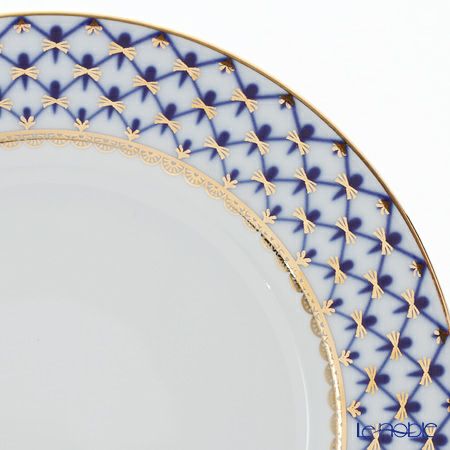 ロシア食器 インペリアル・ポーセリン コバルトネット プレート 21.5cm