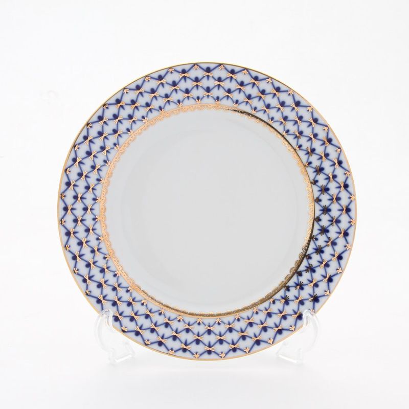 ロシア食器 インペリアル・ポーセリン コバルトネット プレート 21.5cm